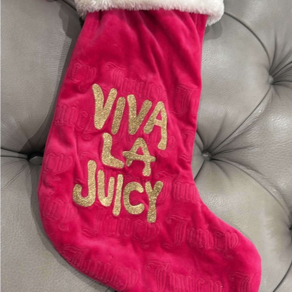 Juicy Couture Festive Pink and Gold Stocking